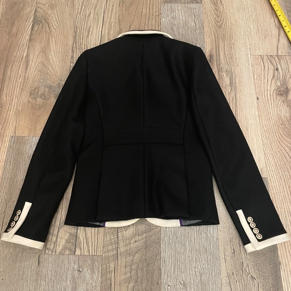 JCrew Lexington Women’s Blazer Black White Trim 100% Wool - Size 6 - Picture 9 of 9